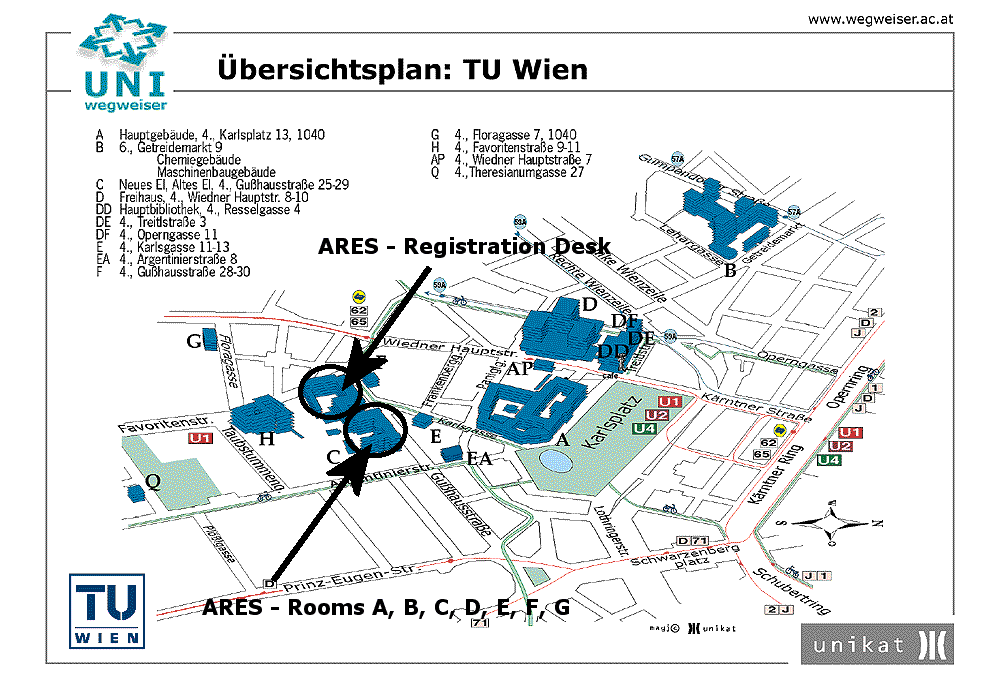 Locations of ARES 2006 Conference and Workshops